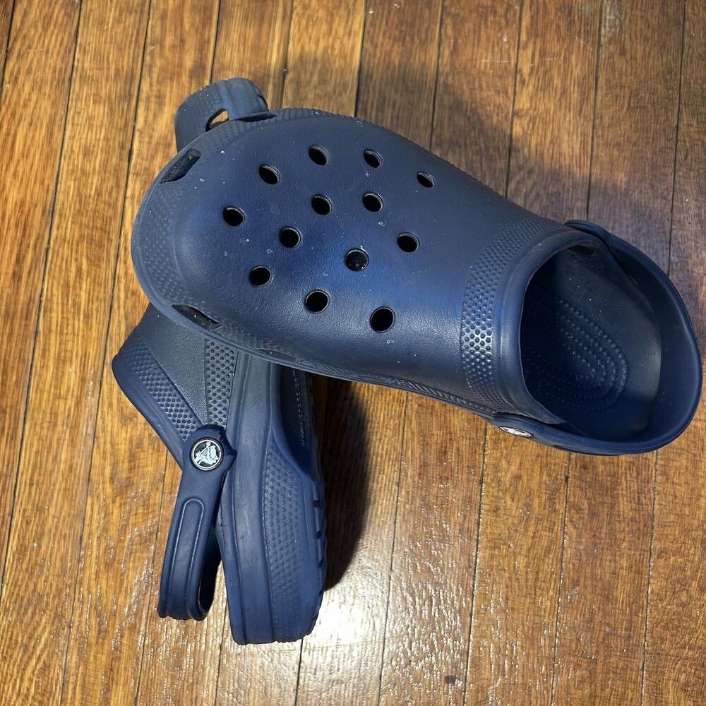 Navy Blue Crocs Classic Clog Slip On Sandal w/  Pivot Strap Men’s 11 Unisex